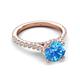 5 - Kalina 1.85 ctw Blue Topaz (7.00 mm) Accented Lab Grown Diamonds Halo Engagement Ring 