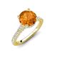 4 - Kalina 1.75 ctw Citrine (7.00 mm) Accented Lab Grown Diamonds Halo Engagement Ring 