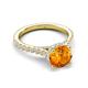 5 - Kalina 1.75 ctw Citrine (7.00 mm) Accented Lab Grown Diamonds Halo Engagement Ring 