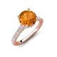 4 - Kalina 1.75 ctw Citrine (7.00 mm) Accented Lab Grown Diamonds Halo Engagement Ring 