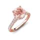 4 - Kalina 1.80 ctw Morganite (7.00 mm) Accented Lab Grown Diamonds Halo Engagement Ring 