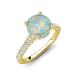 4 - Kalina 1.50 ctw Opal (7.00 mm) Accented Lab Grown Diamonds Halo Engagement Ring 