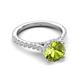 5 - Kalina 2.00 ctw Peridot (7.00 mm) Accented Lab Grown Diamonds Halo Engagement Ring 