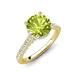 4 - Kalina 2.00 ctw Peridot (7.00 mm) Accented Lab Grown Diamonds Halo Engagement Ring 