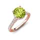 4 - Kalina 2.00 ctw Peridot (7.00 mm) Accented Lab Grown Diamonds Halo Engagement Ring 