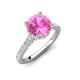 4 - Kalina 2.45 ctw Created Pink Sapphire (7.00 mm) Accented Lab Grown Diamonds Halo Engagement Ring 