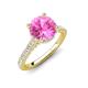 4 - Kalina 2.45 ctw Created Pink Sapphire (7.00 mm) Accented Lab Grown Diamonds Halo Engagement Ring 