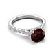 5 - Kalina 1.95 ctw Red Garnet (7.00 mm) Accented Lab Grown Diamonds Halo Engagement Ring 