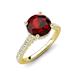 4 - Kalina 1.95 ctw Red Garnet (7.00 mm) Accented Lab Grown Diamonds Halo Engagement Ring 