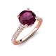 4 - Kalina 1.95 ctw Rhodolite Garnet (7.00 mm) Accented Lab Grown Diamonds Halo Engagement Ring 