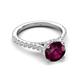 5 - Kalina 1.95 ctw Rhodolite Garnet (7.00 mm) Accented Lab Grown Diamonds Halo Engagement Ring 