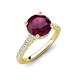 4 - Kalina 1.95 ctw Rhodolite Garnet (7.00 mm) Accented Lab Grown Diamonds Halo Engagement Ring 