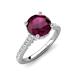 4 - Kalina 1.95 ctw Rhodolite Garnet (7.00 mm) Accented Lab Grown Diamonds Halo Engagement Ring 