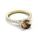 5 - Kalina 1.79 ctw Smoky Quartz (7.00 mm) Accented Lab Grown Diamonds Halo Engagement Ring 