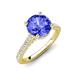 4 - Kalina 1.79 ctw Tanzanite (7.00 mm) Accented Lab Grown Diamonds Halo Engagement Ring 