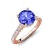 4 - Kalina 1.79 ctw Tanzanite (7.00 mm) Accented Lab Grown Diamonds Halo Engagement Ring 