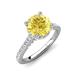 4 - Kalina 2.45 ctw Created Yellow Sapphire (7.00 mm) Accented Lab Grown Diamonds Halo Engagement Ring 