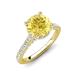 4 - Kalina 2.45 ctw Created Yellow Sapphire (7.00 mm) Accented Lab Grown Diamonds Halo Engagement Ring 