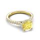 5 - Kalina 2.45 ctw Created Yellow Sapphire (7.00 mm) Accented Lab Grown Diamonds Halo Engagement Ring 