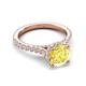 5 - Kalina 2.45 ctw Created Yellow Sapphire (7.00 mm) Accented Lab Grown Diamonds Halo Engagement Ring 