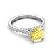 5 - Kalina 2.45 ctw Created Yellow Sapphire (7.00 mm) Accented Lab Grown Diamonds Halo Engagement Ring 