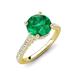 4 - Kalina 2.00 ctw Emerald (7.00 mm) Accented Lab Grown Diamonds Halo Engagement Ring 