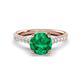 1 - Kalina 2.00 ctw Emerald (7.00 mm) Accented Lab Grown Diamonds Halo Engagement Ring 