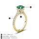 3 - Kalina 2.00 ctw Emerald (7.00 mm) Accented Lab Grown Diamonds Halo Engagement Ring 