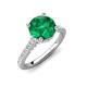 4 - Kalina 2.00 ctw Emerald (7.00 mm) Accented Lab Grown Diamonds Halo Engagement Ring 