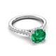 5 - Kalina 2.00 ctw Emerald (7.00 mm) Accented Lab Grown Diamonds Halo Engagement Ring 