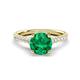 1 - Kalina 2.00 ctw Emerald (7.00 mm) Accented Lab Grown Diamonds Halo Engagement Ring 