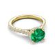 5 - Kalina 2.00 ctw Emerald (7.00 mm) Accented Lab Grown Diamonds Halo Engagement Ring 