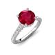 4 - Kalina 2.10 ctw Ruby (7.00 mm) Accented Lab Grown Diamonds Halo Engagement Ring 