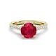 1 - Kalina 2.10 ctw Ruby (7.00 mm) Accented Lab Grown Diamonds Halo Engagement Ring 