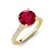 4 - Kalina 2.10 ctw Ruby (7.00 mm) Accented Lab Grown Diamonds Halo Engagement Ring 