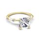 5 - Nuria 2.26 ctw Cushion Shape Moissanite (8.00 mm) accented Natural Diamonds Engagement Ring 