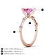 4 - Nuria 3.30 ctw Cushion Shape Created Pink Sapphire (8.00 mm) accented Natural Diamonds Engagement Ring 