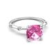 5 - Nuria 3.30 ctw Cushion Shape Created Pink Sapphire (8.00 mm) accented Natural Diamonds Engagement Ring 