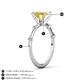 4 - Nuria 3.30 ctw Cushion Shape Created Yellow Sapphire (8.00 mm) accented Natural Diamonds Engagement Ring 