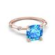 5 - Nuria 2.91 ctw Cushion Shape Blue Topaz (8.00 mm) accented Natural Diamonds Engagement Ring 