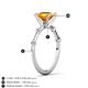 4 - Nuria 2.06 ctw Cushion Shape Citrine (8.00 mm) accented Natural Diamonds Engagement Ring 