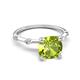 5 - Nuria 2.51 ctw Cushion Shape Peridot (8.00 mm) accented Natural Diamonds Engagement Ring 