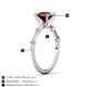 4 - Nuria 2.86 ctw Cushion Shape Red Garnet (8.00 mm) accented Natural Diamonds Engagement Ring 