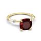 5 - Nuria 2.86 ctw Cushion Shape Red Garnet (8.00 mm) accented Natural Diamonds Engagement Ring 