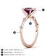 4 - Nuria 2.86 ctw Cushion Shape Rhodolite Garnet (8.00 mm) accented Natural Diamonds Engagement Ring 