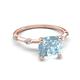 5 - Nuria 2.11 ctw Cushion Shape Aquamarine (8.00 mm) accented Natural Diamonds Engagement Ring 