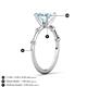 4 - Nuria 2.11 ctw Cushion Shape Aquamarine (8.00 mm) accented Natural Diamonds Engagement Ring 