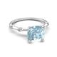 5 - Nuria 2.11 ctw Cushion Shape Aquamarine (8.00 mm) accented Natural Diamonds Engagement Ring 