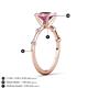 4 - Nuria 2.11 ctw Cushion Shape Pink Tourmaline (8.00 mm) accented Natural Diamonds Engagement Ring 