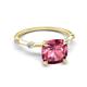 5 - Nuria 2.11 ctw Cushion Shape Pink Tourmaline (8.00 mm) accented Natural Diamonds Engagement Ring 